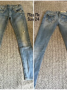 Miss Me Light Blue Embellished Skinny Jeans